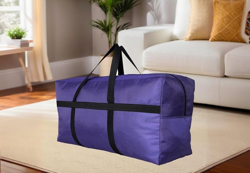 DoYiKe Extra Large Storage Duffle Bag with Zippers and Handles, Big Foldable Duffle Bag for Travel, Purple, Medium-31.5"(L) X 11.8"(W) X 16.5"(H), Duffel - Image 5