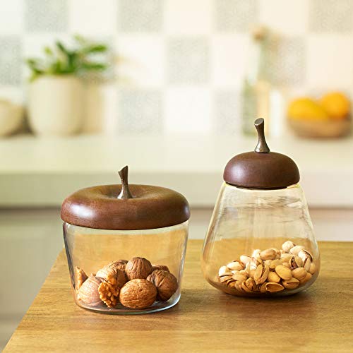 Ellementry, Apple & Pear Glass Jar (Set of 2, Clear) - Image 1