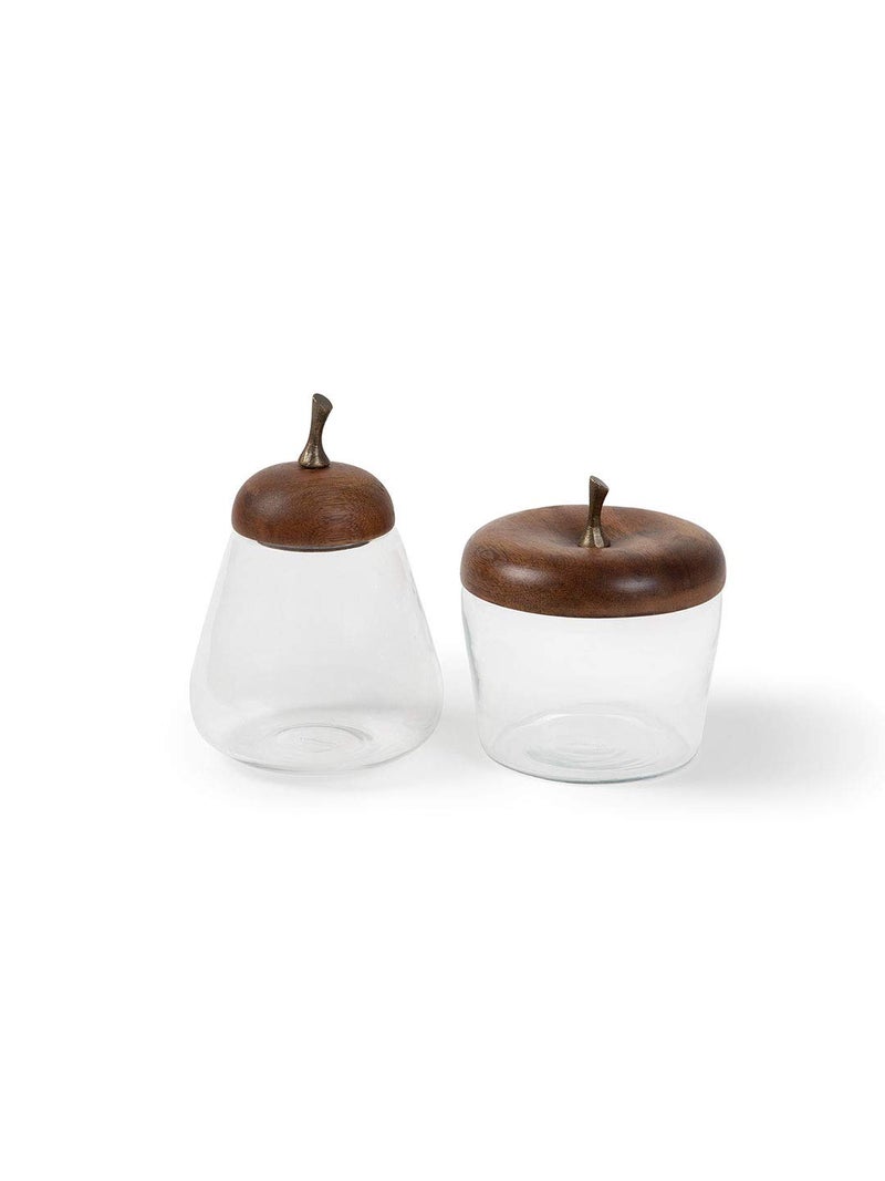 Ellementry, Apple & Pear Glass Jar (Set of 2, Clear) - Image 3