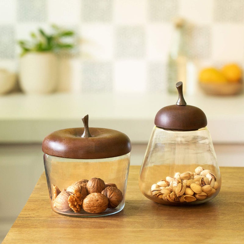 Ellementry, Apple & Pear Glass Jar (Set of 2, Clear) - Image 4