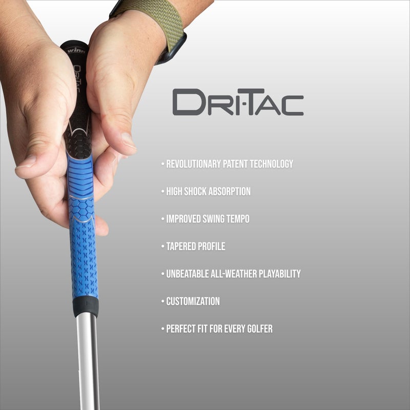 WINN DRI-TAC MIDSIZE Golf Grip, Non-Slip & Cushioned Comfort, Incredible Comfort & Moisture-Wicking, Shock Absorption Benefits for Pain-Free Playability, AVS Tech, Hand Alignment & Lighter Grip Pressure, All-Weather Playability, Premium Polymer - Image 5