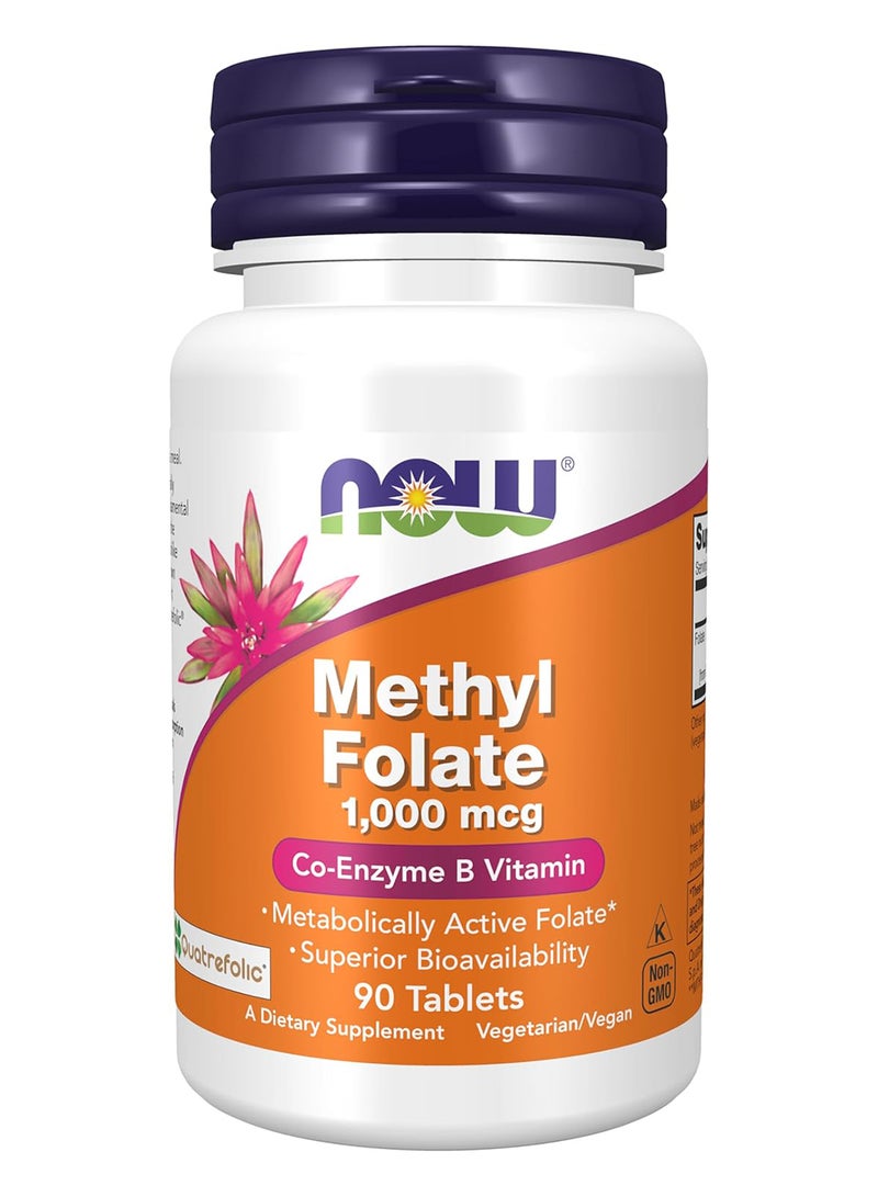 ناو فودز مكمل غذائي ميثيل فولات بتركيز 1000 مايكروجرام - 90 قرص - Image 1