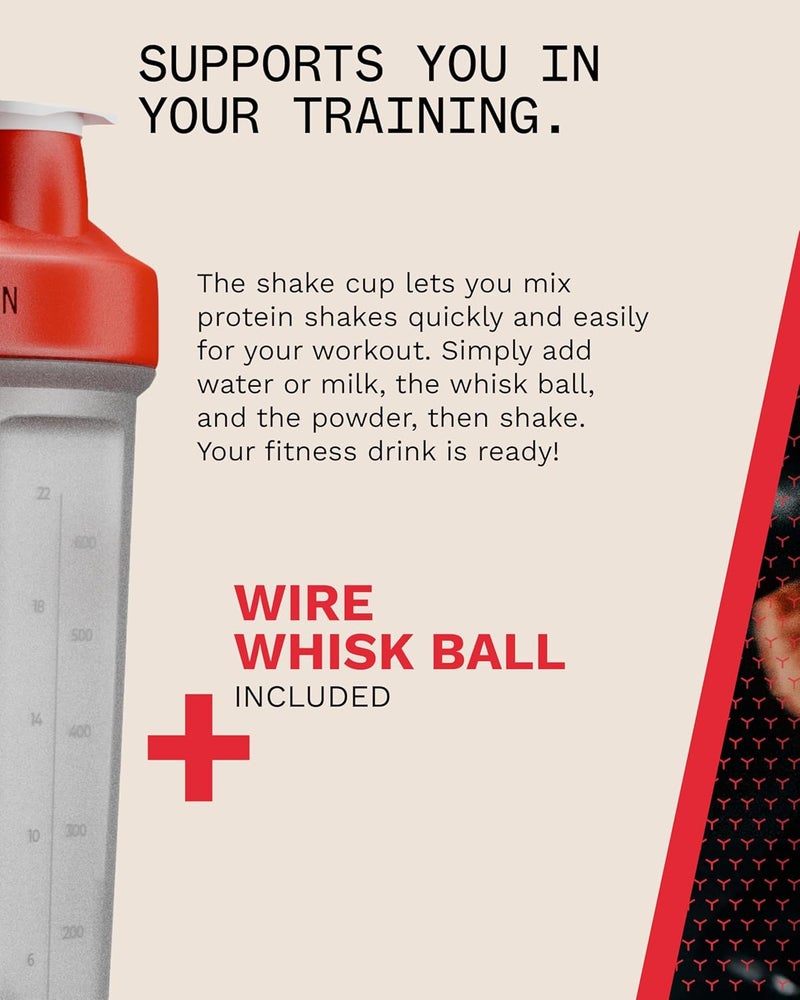 PhD Nutrition Mixball Shaker Shaker for Protein Shakes Wire Mixball Whisk Red NonDrip Screw Lid Transparent Colour 600 ml - Image 4