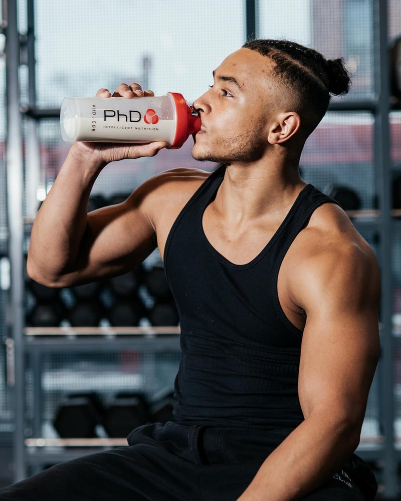 PhD Nutrition Mixball Shaker Shaker for Protein Shakes Wire Mixball Whisk Red NonDrip Screw Lid Transparent Colour 600 ml - Image 2