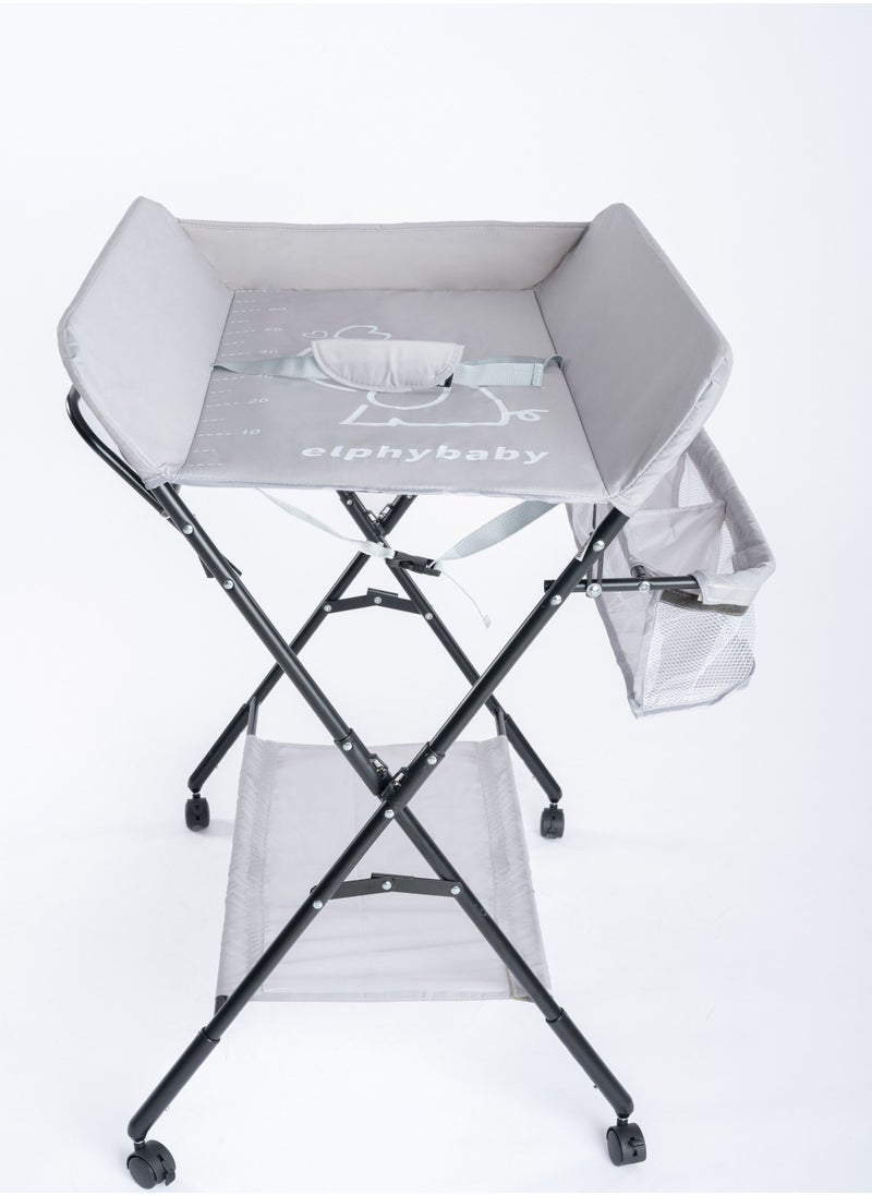 elphybaby - Foldable Baby Changing Table with Wheels and Storage Bag Nursery Organizer for Newborn Essentials - Image 1