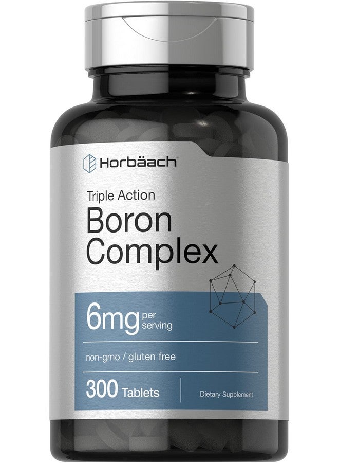 Horbäach Triple Boron Complex 6 mg Supplement | 300 Tablets | for Men and Women | Vegetarian, Non-GMO & Gluten Free | Triple Action Boron Citrate, Boron Glycinate, Boron Asparate - Image 1