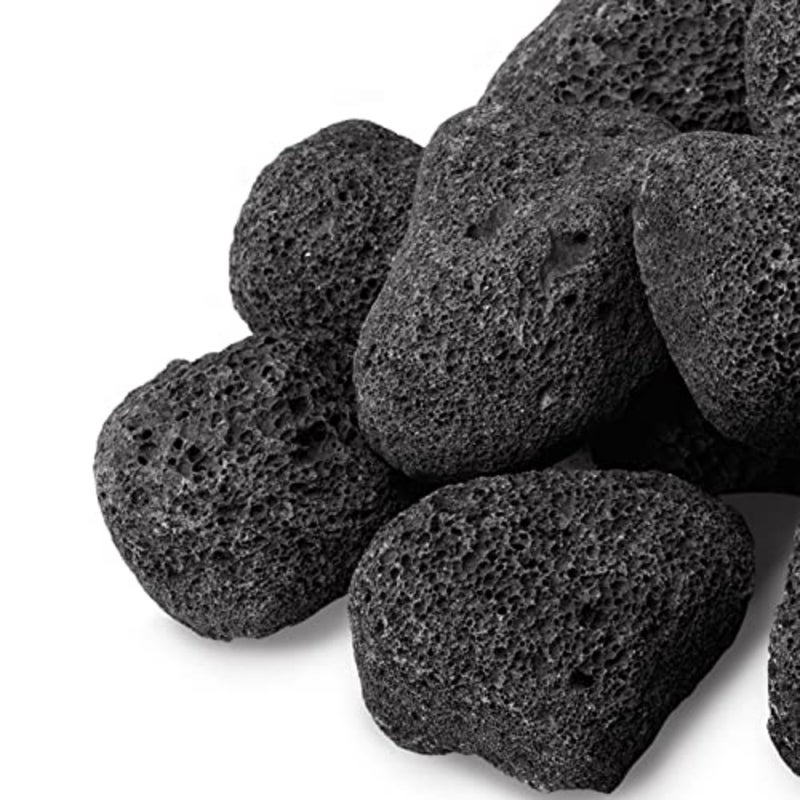 GASPRO 10 lb Large Black Lava Rocks, 1-3 Inch, Ideal for Outdoor Fire Pits, Indoor Fireplaces with Propane and Natural Gas - Image 1