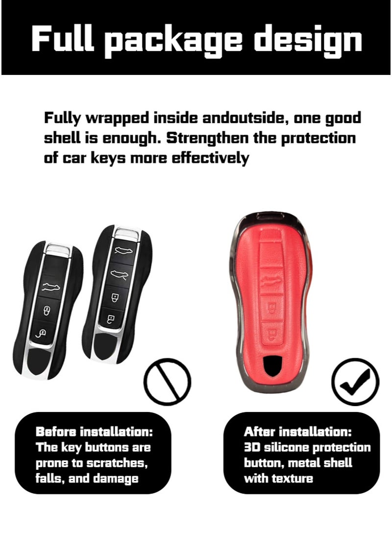 Porsche car key protector, suitable for Porsche keys, perfectly wraps car keys, high-end, wear-resistant. - Image 3
