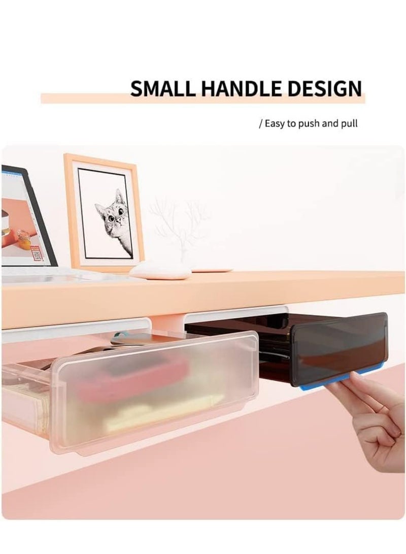 Self-adhesive Under Desk Drawer Organizer, Table Hidden Slide Out Large Storage Mounted Desktop, Pencil Holder Tray Drawers for Office Home School Stationery Kitchen (Small, Single Black) - Image 5