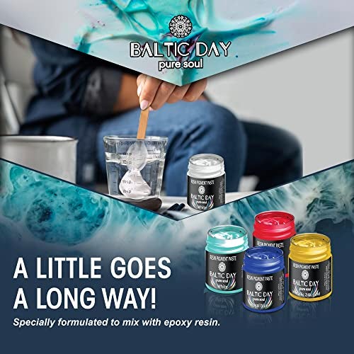 BALTIC DAY 10 Pigment Pastes for Epoxy Resin Jars Set - Pigment Paste - Opaque Resin Pigment - Epoxy Resin Dye Paste - Resin Paste Pigment - Epoxy Resin Color Pigment Paste - Mica Powder Paste - Nr1 Set - Image 3