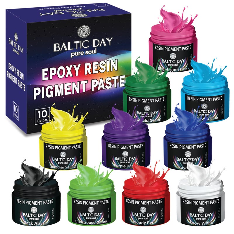 BALTIC DAY 10 Pigment Pastes for Epoxy Resin Jars Set - Pigment Paste - Opaque Resin Pigment - Epoxy Resin Dye Paste - Resin Paste Pigment - Epoxy Resin Color Pigment Paste - Mica Powder Paste - Nr1 Set - Image 5