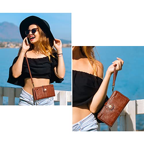S-ZONE Vegan Leather Crossbody Bags for Women Small Cell Phone Purse RFID Blocking Clutch Purses with 2 Straps - Image 2