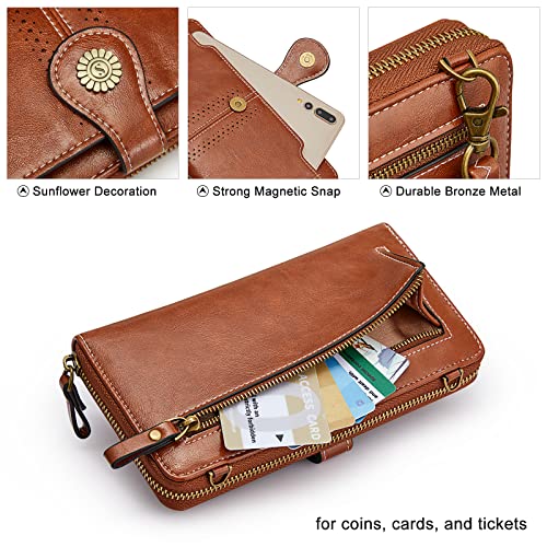 S-ZONE Vegan Leather Crossbody Bags for Women Small Cell Phone Purse RFID Blocking Clutch Purses with 2 Straps - Image 5