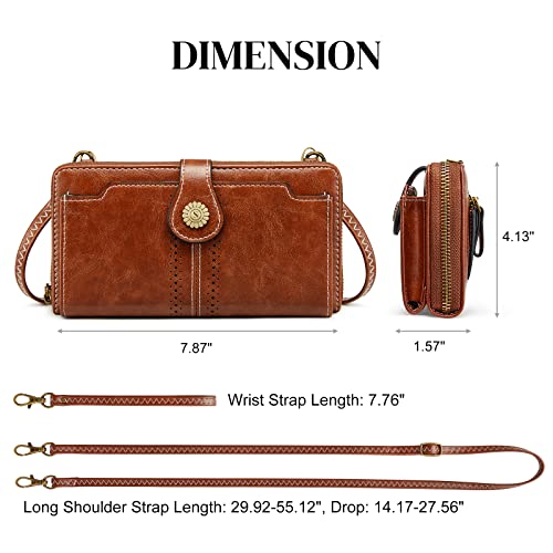 S-ZONE Vegan Leather Crossbody Bags for Women Small Cell Phone Purse RFID Blocking Clutch Purses with 2 Straps - Image 3