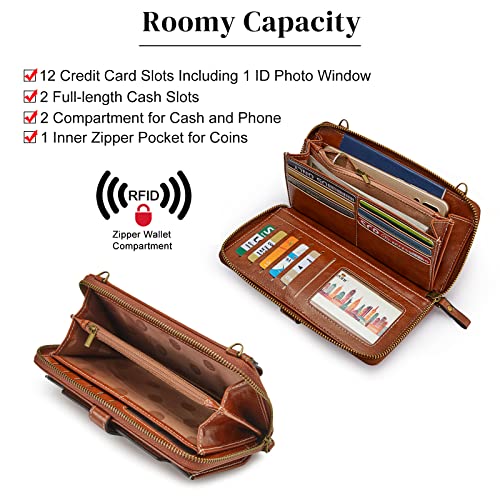 S-ZONE Vegan Leather Crossbody Bags for Women Small Cell Phone Purse RFID Blocking Clutch Purses with 2 Straps - Image 4