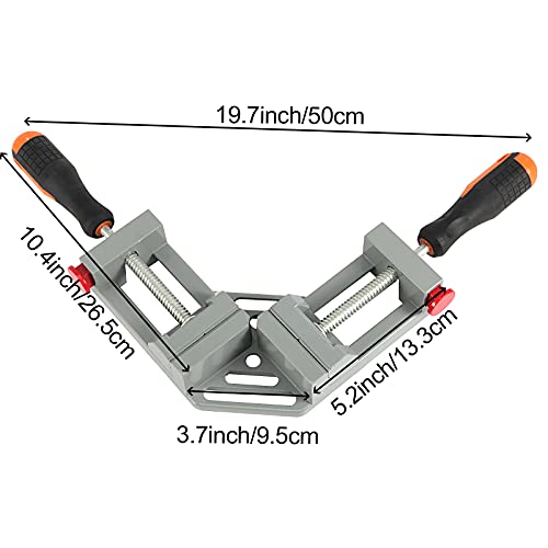 HOIGON 2 Pack Double Handle Corner Clamp, 90 Degree Right Angle Corner Clamp with Adjustable Swing Jaw Aluminum Alloy for Woodworking, Welding, Framing - Image 2