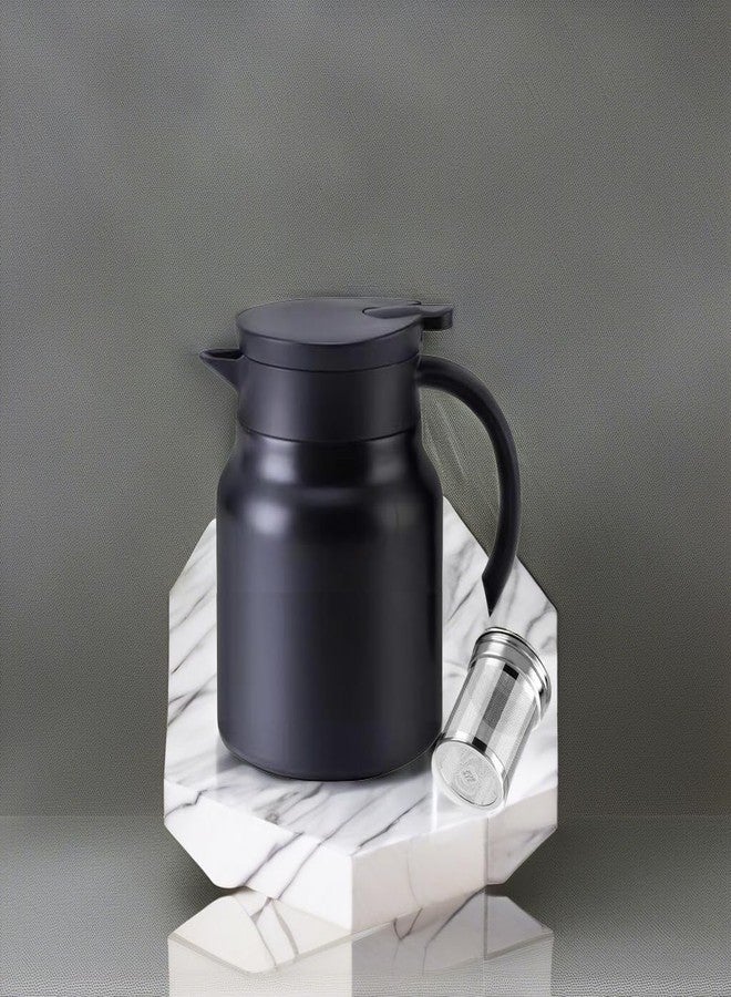 CGHWBEA 34oz Thermal Coffee Carafe,Tea Pot 316 Stainless Steel, Double Wall Vacuum Coffee Carafe | Hot & Cold Retention | BPA Free (black) - Image 5