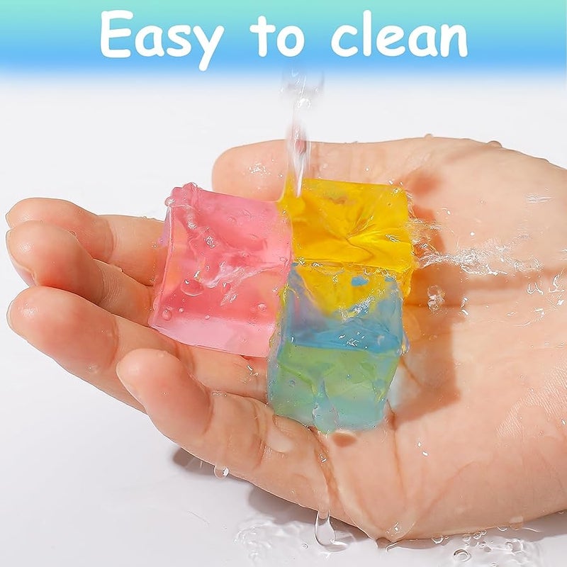 QITAI Ice Cube Sensory Toys Set 24 Pieces Squishy Fidget Stress Relief Cubes for Adults and Kids Anxiety Hand Therapy Classroom Prize Box Toys - Image 4