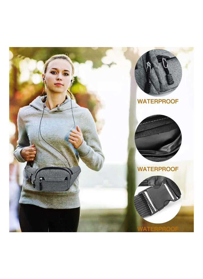 KASTWAVE - Bumbag Waist Bag, Waterproof 4 Zip Pockets Running Waist Pack Bag for Men Women, Adjustable Belt Waistpacks for Outdoors, Sport, Hiking, Travel - Image 1