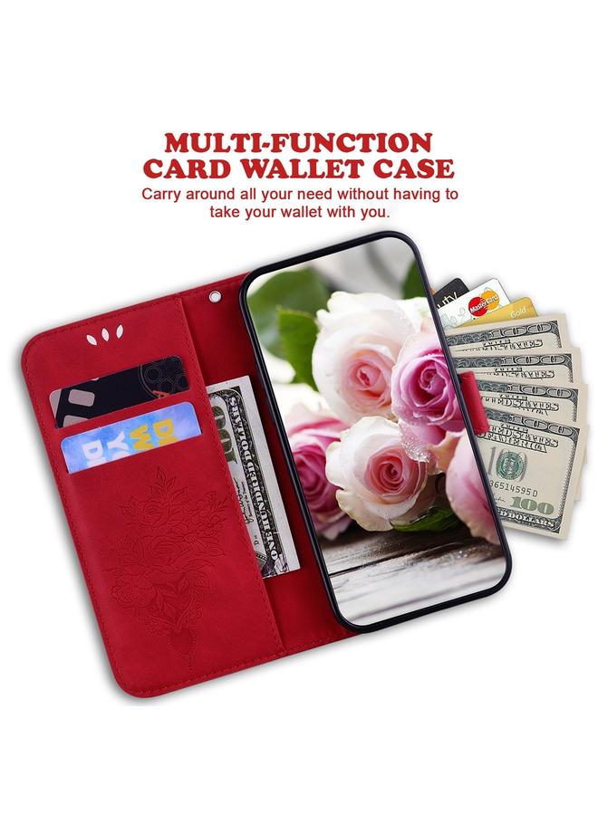 S-TOP Case For Nokia C12 Butterfly Rose Embossed Leather Phone Case - Image 4