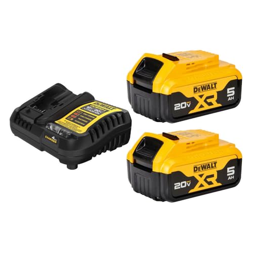 DEWALT 20V MAX Battery Charging Kit, Includes Charger and 2 Batteries, 5Ah, Includes Small Storage Bag (DCB205-2CK) - Image 1