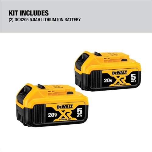 DEWALT 20V MAX Battery Charging Kit, Includes Charger and 2 Batteries, 5Ah, Includes Small Storage Bag (DCB205-2CK) - Image 3