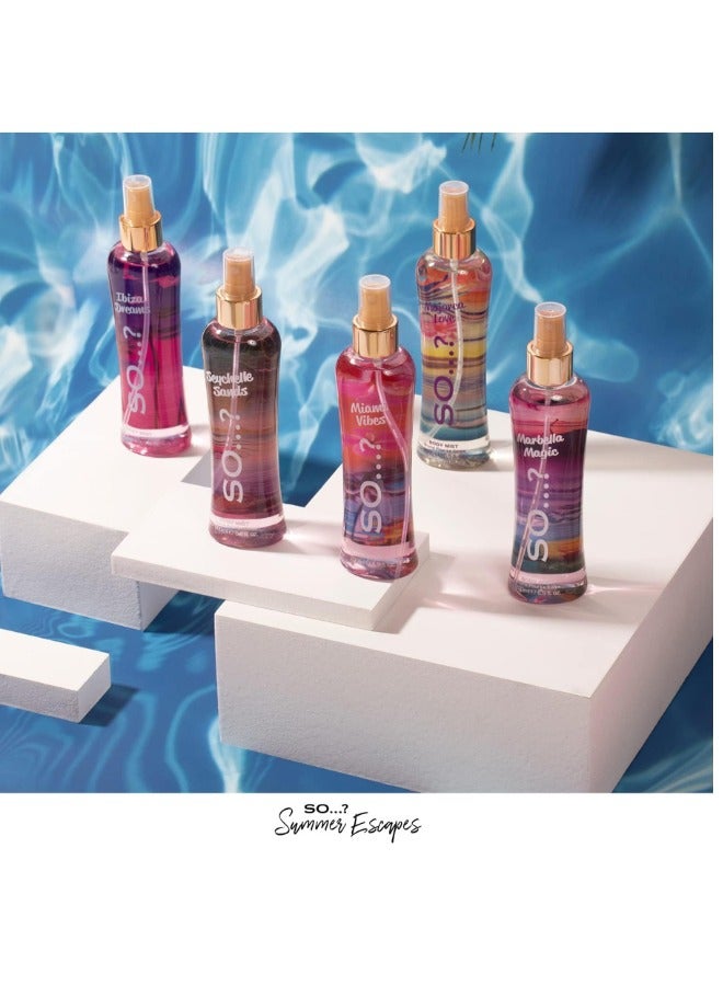 So..? So...? Summer Escapes Women's Body Mist Bundle | 200ml x 3 | Majorca Love Fragrance Spray | Long-Lasting & Refreshing Scent | Pack of 3 - Image 5