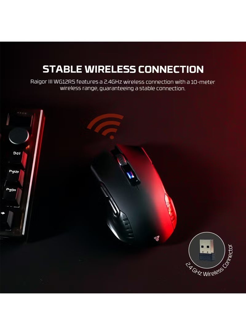 FANTECH WG12 RS Wireless Gaming Mouse Rechargeable Dual Mode Gaming Mouse 2000 DPI 6 Programmable Buttons Gaming Office Dedicated Computer Mouse for Laptop Desktop - Image 5