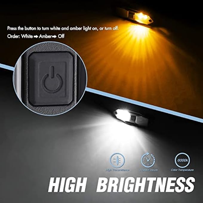 Excefore Utv Dome Light 12V Interior Dome Light Utility Roll Cage Dome Light Map Light Waterproof Shockproof Rustproof Compatible For Utv Atv No Hurting Eyes Use For 50000 Hours - Image 5