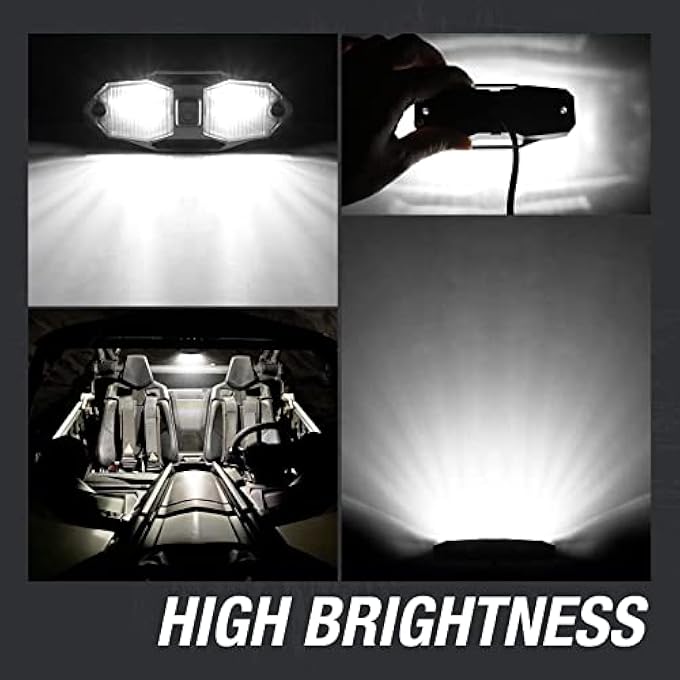 Excefore Utv Dome Light 12V Interior Dome Light Utility Roll Cage Dome Light Map Light Waterproof Shockproof Rustproof Compatible For Utv Atv No Hurting Eyes Use For 50000 Hours - Image 3