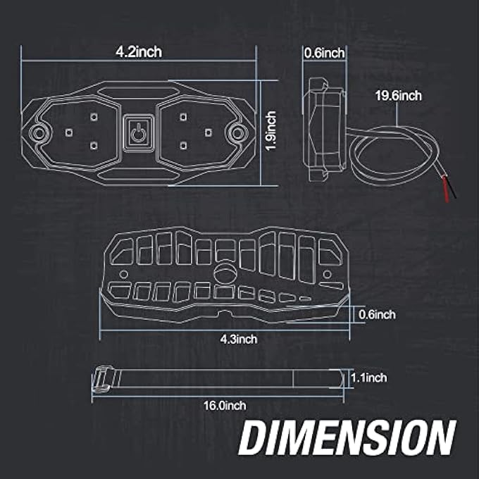 Excefore Utv Dome Light 12V Interior Dome Light Utility Roll Cage Dome Light Map Light Waterproof Shockproof Rustproof Compatible For Utv Atv No Hurting Eyes Use For 50000 Hours - Image 4
