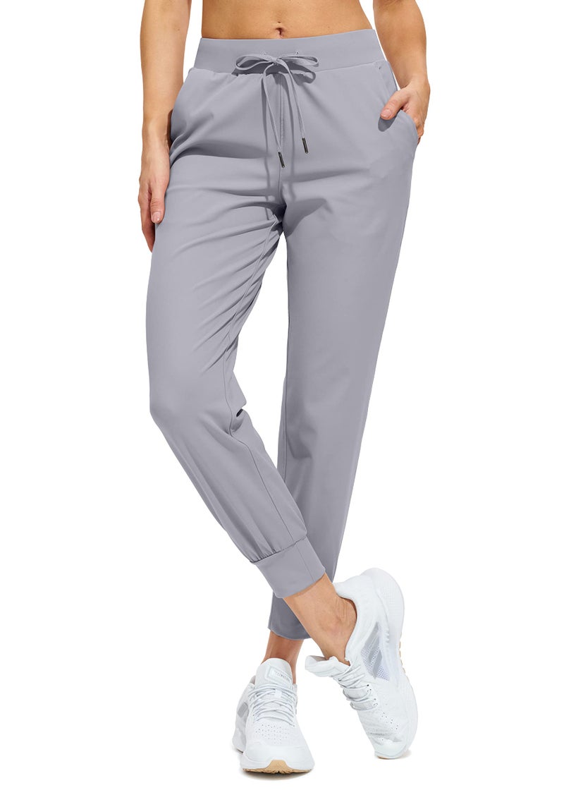 Libin Women's Joggers Pants Athletic Sweatpants with Pockets Running Tapered Casual Pants for Workout,Lounge, Light Grey M - Image 1