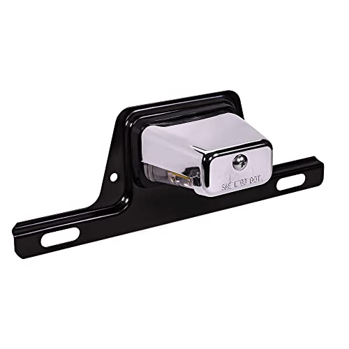 ONLINE LED STORE TRUE MODS Chrome Boat Trailer LED License Plate Light [Steel Bracket Mount] [DOT FMVSS 108] [SAE L] 12V DC Waterproof Universal Submersible Tag Lamp for Car Work Utility Flat Bed Box Semi Truck RV - Image 1