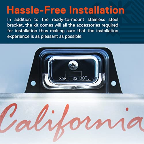 ONLINE LED STORE TRUE MODS Chrome Boat Trailer LED License Plate Light [Steel Bracket Mount] [DOT FMVSS 108] [SAE L] 12V DC Waterproof Universal Submersible Tag Lamp for Car Work Utility Flat Bed Box Semi Truck RV - Image 3