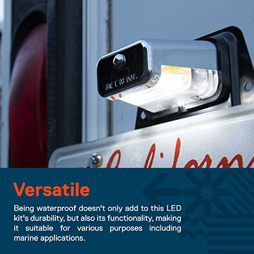 ONLINE LED STORE TRUE MODS Chrome Boat Trailer LED License Plate Light [Steel Bracket Mount] [DOT FMVSS 108] [SAE L] 12V DC Waterproof Universal Submersible Tag Lamp for Car Work Utility Flat Bed Box Semi Truck RV - Image 5