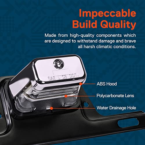 ONLINE LED STORE TRUE MODS Chrome Boat Trailer LED License Plate Light [Steel Bracket Mount] [DOT FMVSS 108] [SAE L] 12V DC Waterproof Universal Submersible Tag Lamp for Car Work Utility Flat Bed Box Semi Truck RV - Image 2