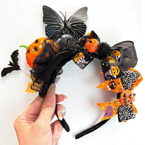 TLISMI Halloween Pumpkin Headband for Women & Girls – Cute Spooky Cosplay Costume Hair Accessory with Pumpkin, Bow, Butterfly & Lace | Festive Party Dress Up Props for Themed Party & Events - Image 4