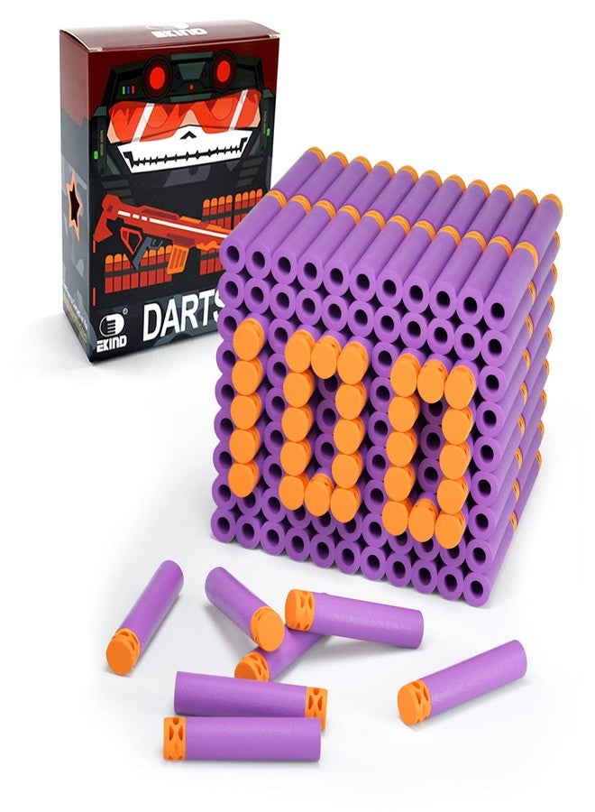 EKIND 100 Pcs Waffles Darts Refill Pack Foam Bullet Compatible for NERF N-Strike Series Blaster (Purple) - Image 1