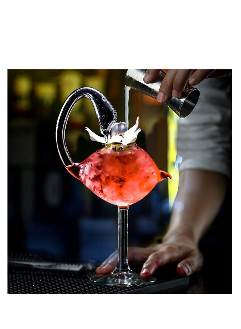 Cocktail Glass 1 Set Cocktail Wine Glass 6oz 175ml Unique Champagne Coupe Glass Swan Shape Martini Goblet Cups for Juice Martini Tequila Glassware for KTV Home Bar Club Clear - Image 5