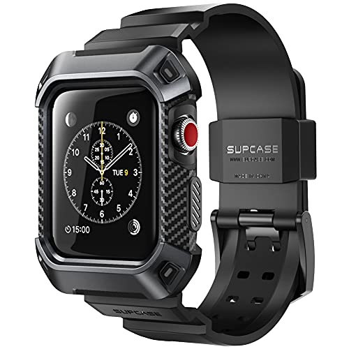 SUPCASE for Apple Watch 321 42mm Case with Band Unicorn Beetle Pro AntiScratch Bumper Protector Rugged Men Cover Sport Protective Case with Adjustable Strap Bands for iWatch 321 Black - Image 1