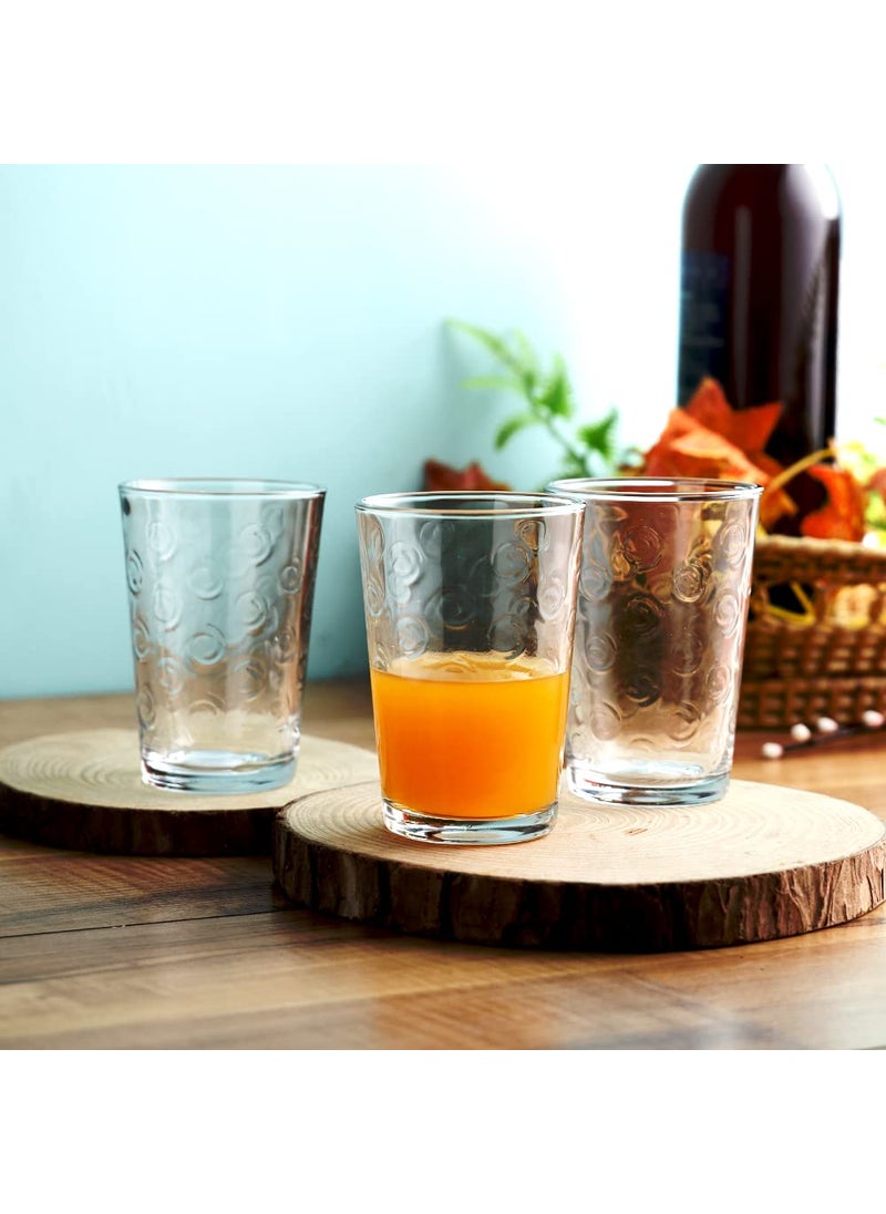 smart serve Smartserve Spiral Luxe Crystal Glass Set 190ml Set of 6 Exquisite Glassware for Water Juice Fine Beverages Elegant Durable Tumblers for Home Office Restaurants Luxury Dining Gift Set  - Image 1