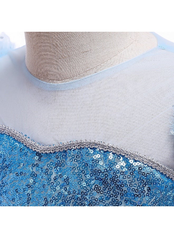 سعودي سيليكت فستان الأميرة الأزرق من آيس فروزن للبنات - كوسبلاي، ملابس يومية، وحفلات | مقاسات من ١٠٠ إلى ١٢٠ سم - Image 5