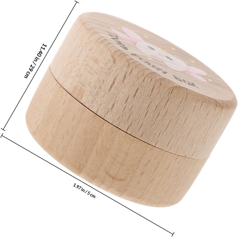 iplusmile Wooden Tooth Keepsake Box for Boys Tooth Storage Holder with Fetal Hair Compartment Natural Wood for Nursery Decor - Image 2