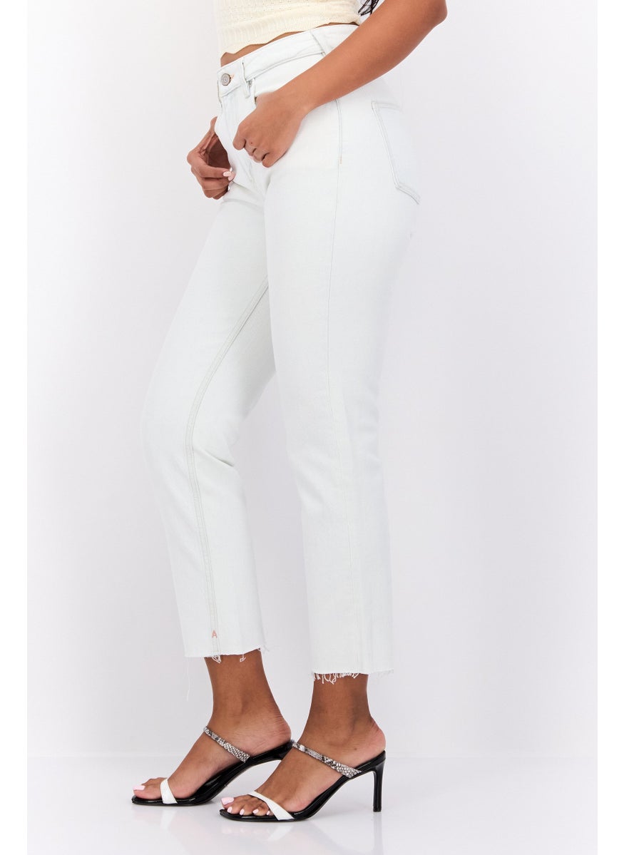 Scotch & Soda Women Slim Fit Washed Stretchable Jeans, Off White  - Image 2