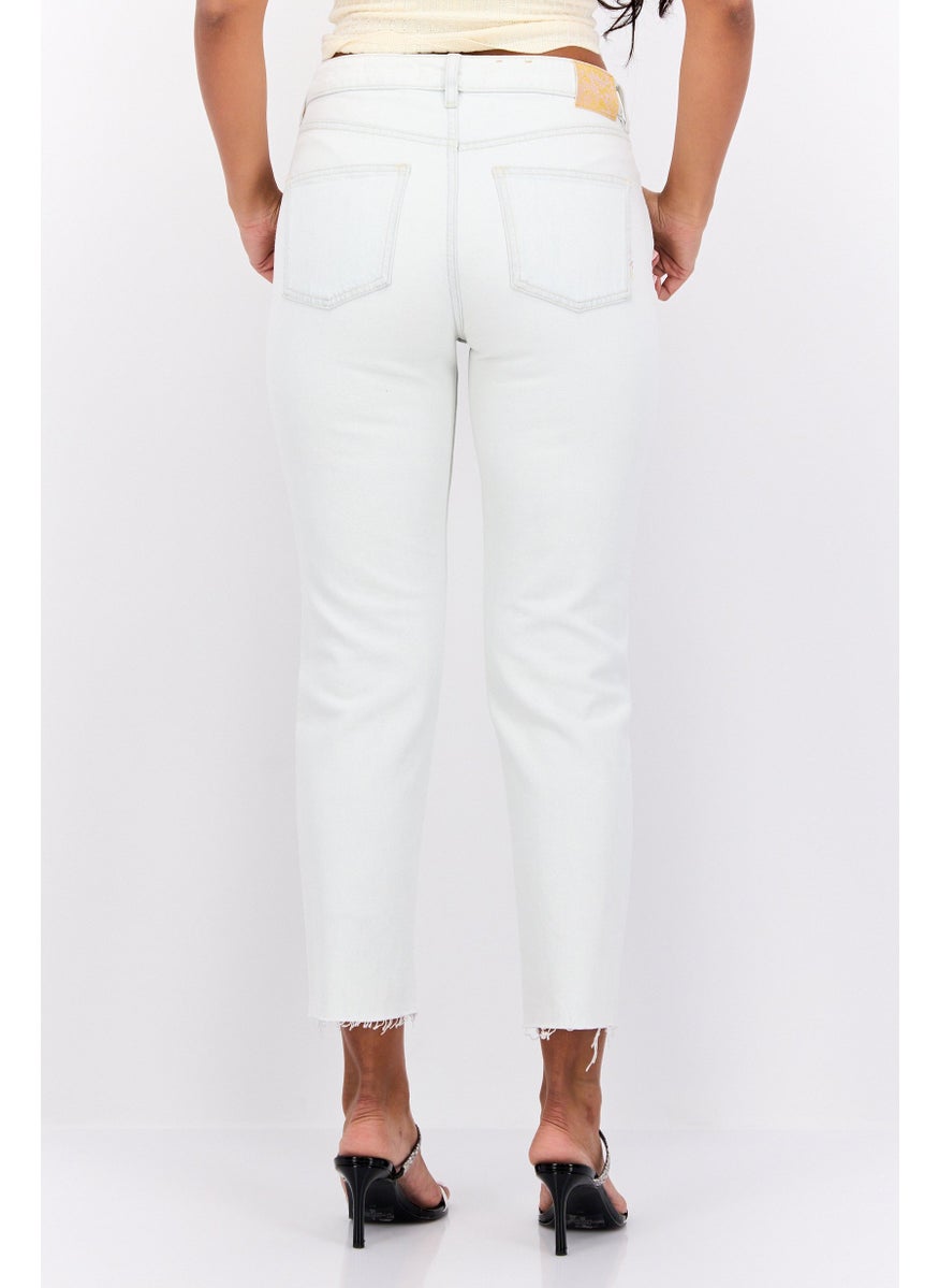 Scotch & Soda Women Slim Fit Washed Stretchable Jeans, Off White  - Image 3