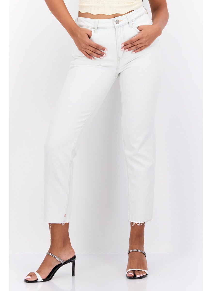 Scotch & Soda Women Slim Fit Washed Stretchable Jeans, Off White  - Image 1