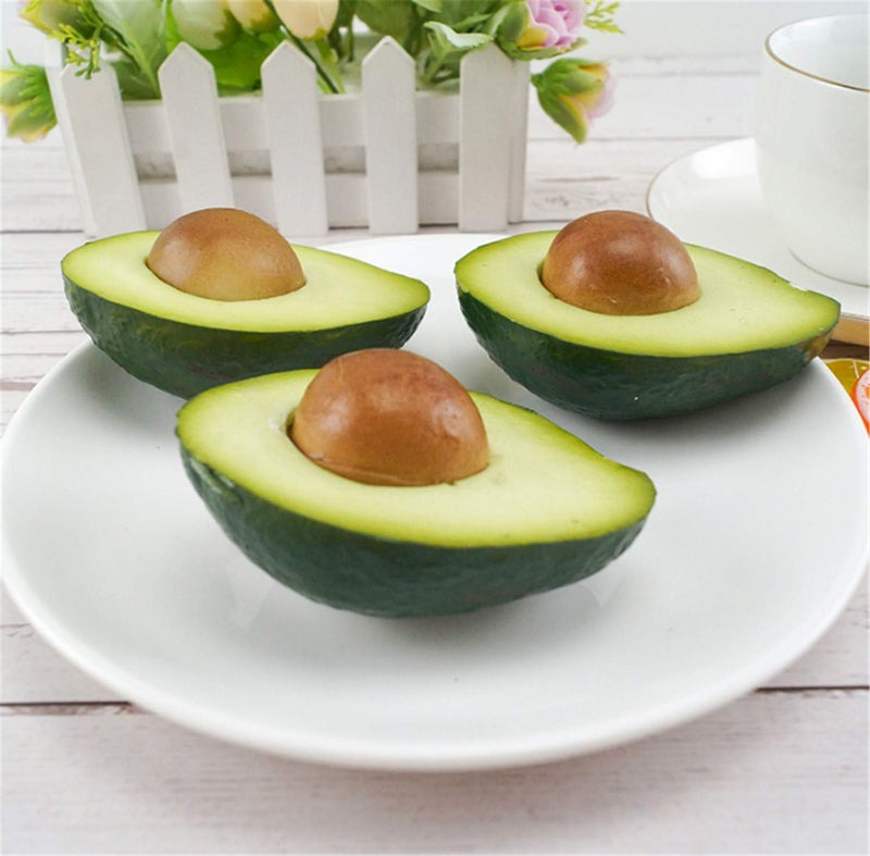 Skyseen Skyseen 3Pcs Artificial Avocado Half Fake Fruit Home Party Festival Photography Props  - Image 5