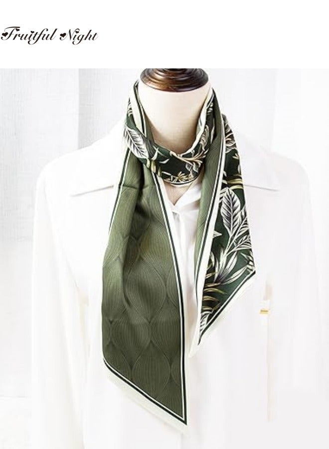 Fruitful Night Silk Like Head Scarf Women's Fashion Square Neck Satin Scarfs for Bag Hair Scarves Gift - Image 4