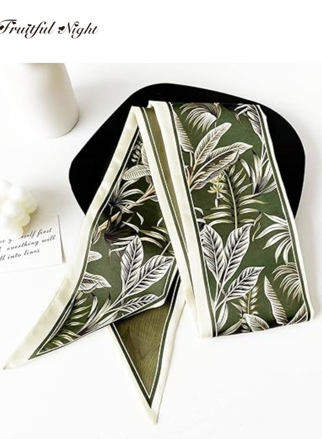 Fruitful Night Silk Like Head Scarf Women's Fashion Square Neck Satin Scarfs for Bag Hair Scarves Gift - Image 2