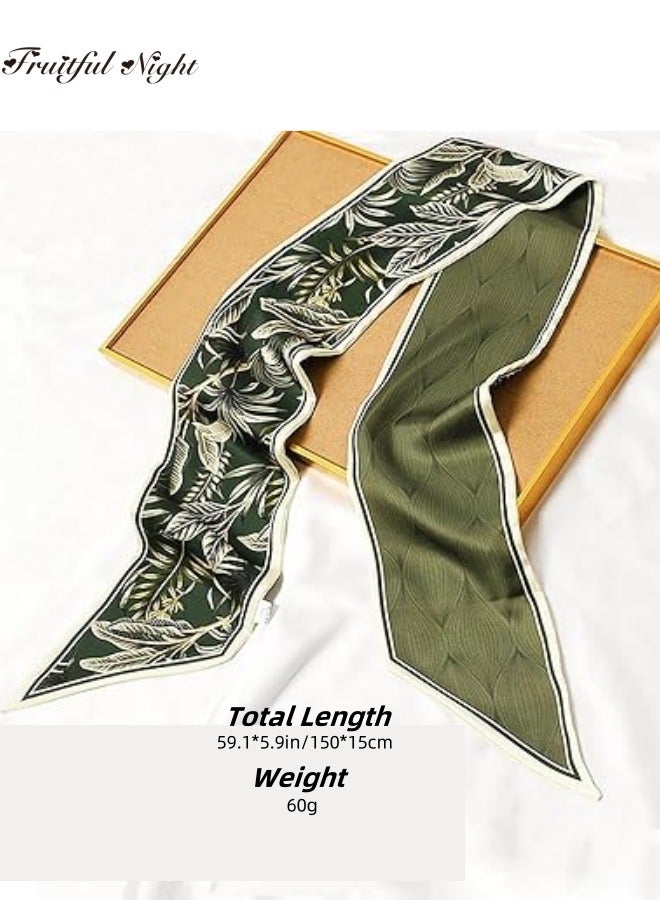 Fruitful Night Silk Like Head Scarf Women's Fashion Square Neck Satin Scarfs for Bag Hair Scarves Gift - Image 5